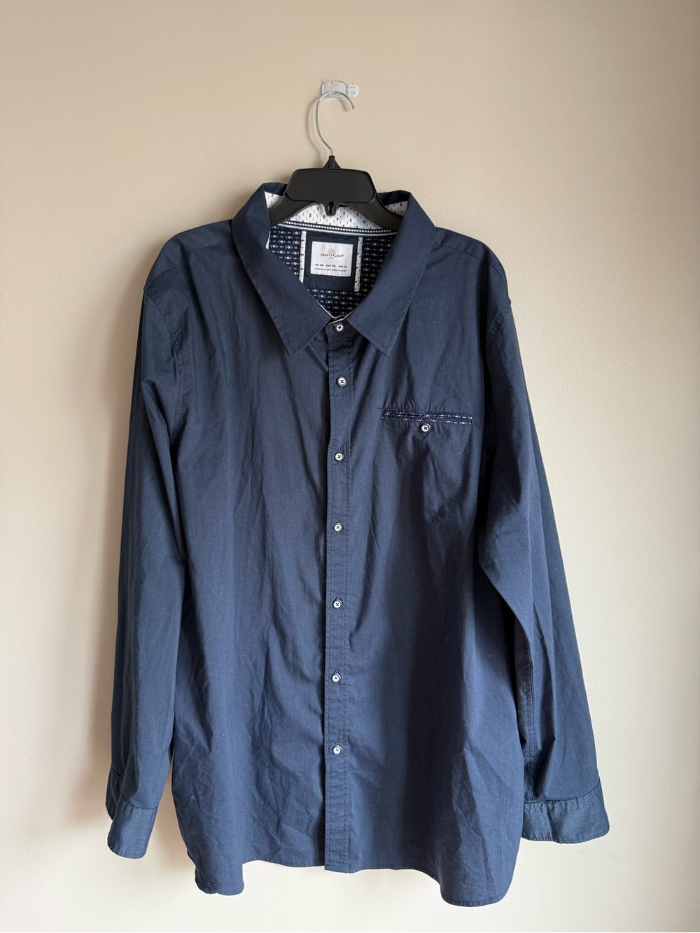 Craft + Flow Men's Navy Button-Up Shirt Size 3XL